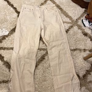 Zara The 90s Full Length Split Hem Jeans
